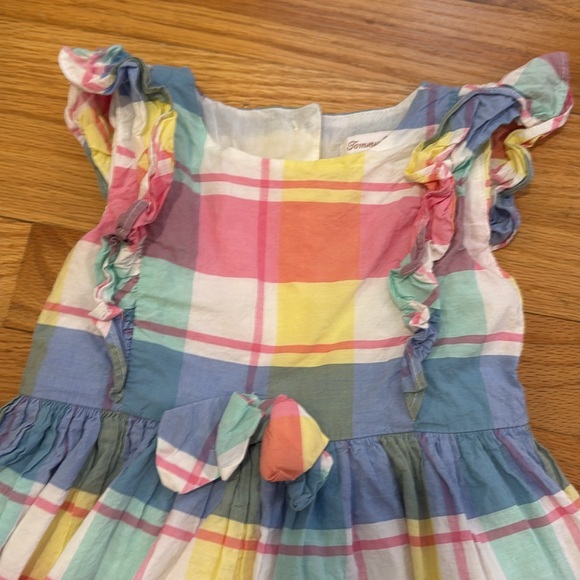 Tommy Bahama Pastel Checked 3 Piece Formal Dress, Bloomer and Hat Set 24 months - Picture 4 of 11